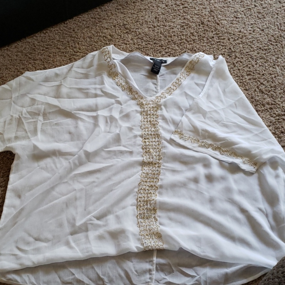 Lane Bryant sheer open sleeve top
